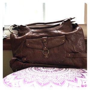 Hayden-Harnett Brooklyn NY brown leather handbag
